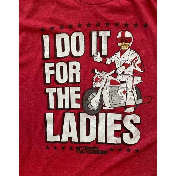 Toy Story 4 Duke Caboom "I do it for the ladies" red tshirt size XL - Picture 4 of 4